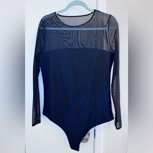 NWOTAbercrombie & Fitch Sheer Mesh Long Sleeve Bodysuit – Black
